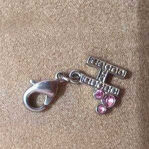 Disney Letter "H" Mickie Pink Crystal Charm for Bracelet and Keyring Keepsake